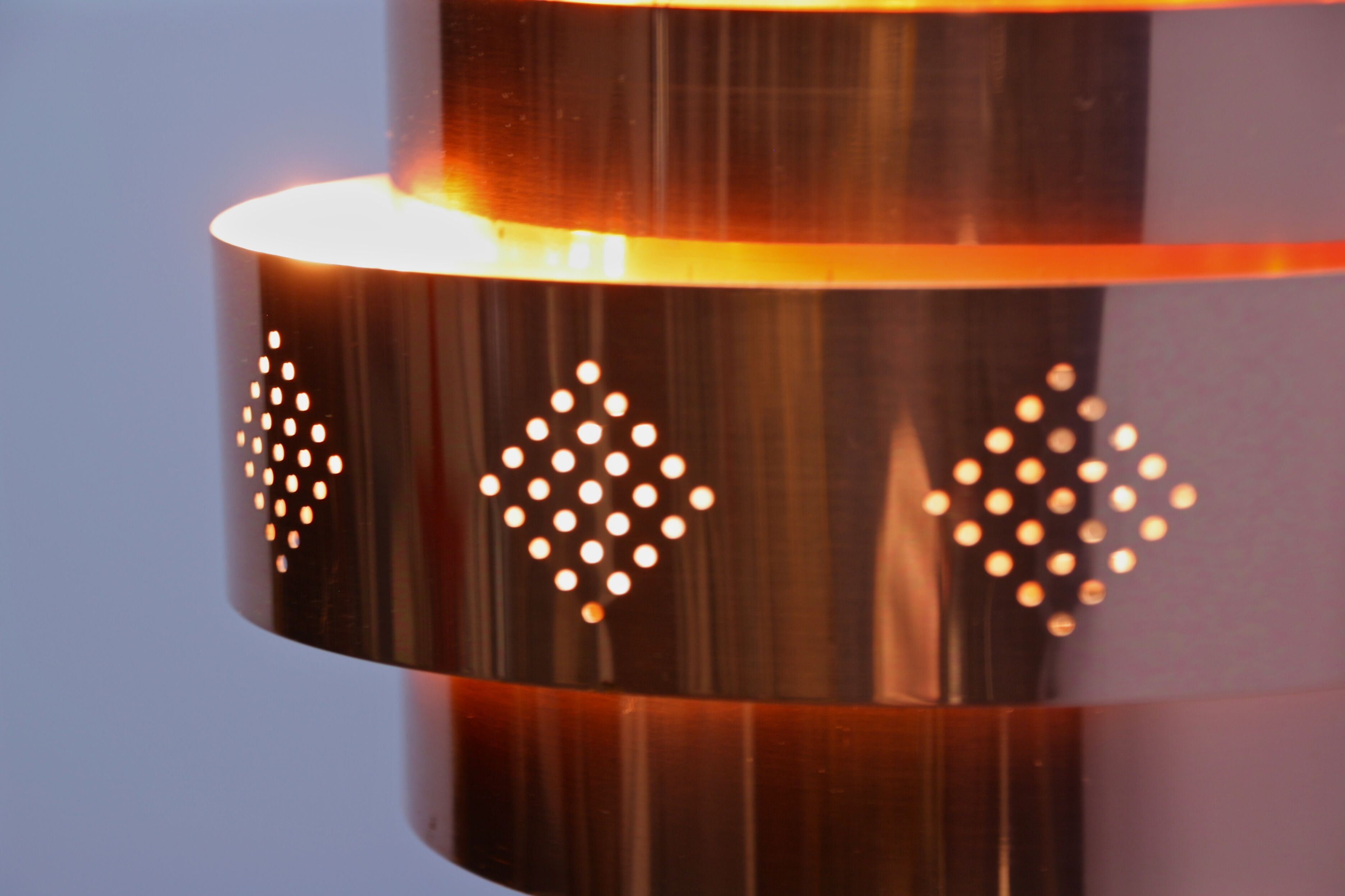 Danish hanging lamp in copper by Werners Schou for Coronell Elektro, 1960s