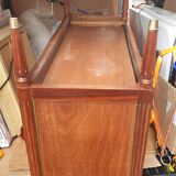 Louis XVI accajou chest of drawers and white marble