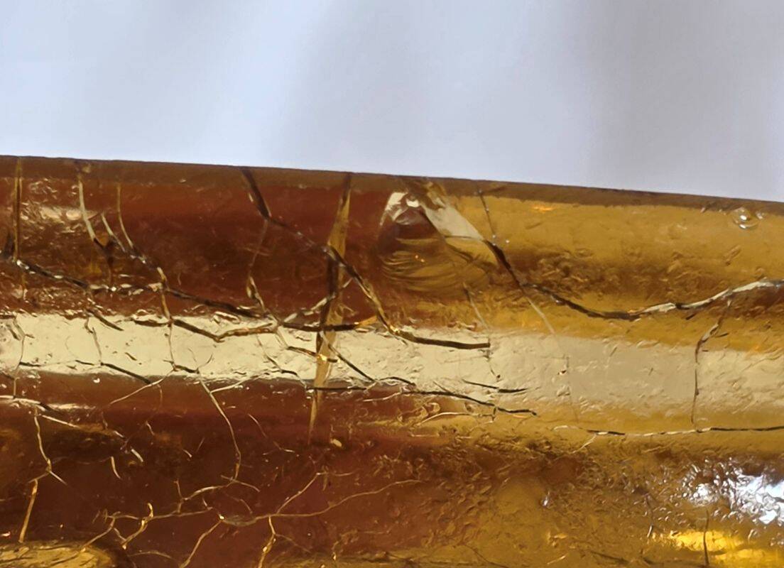 Art Deco Vase in Cracked Amber Crystal