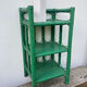 Table de chevet en rotin vert vintage