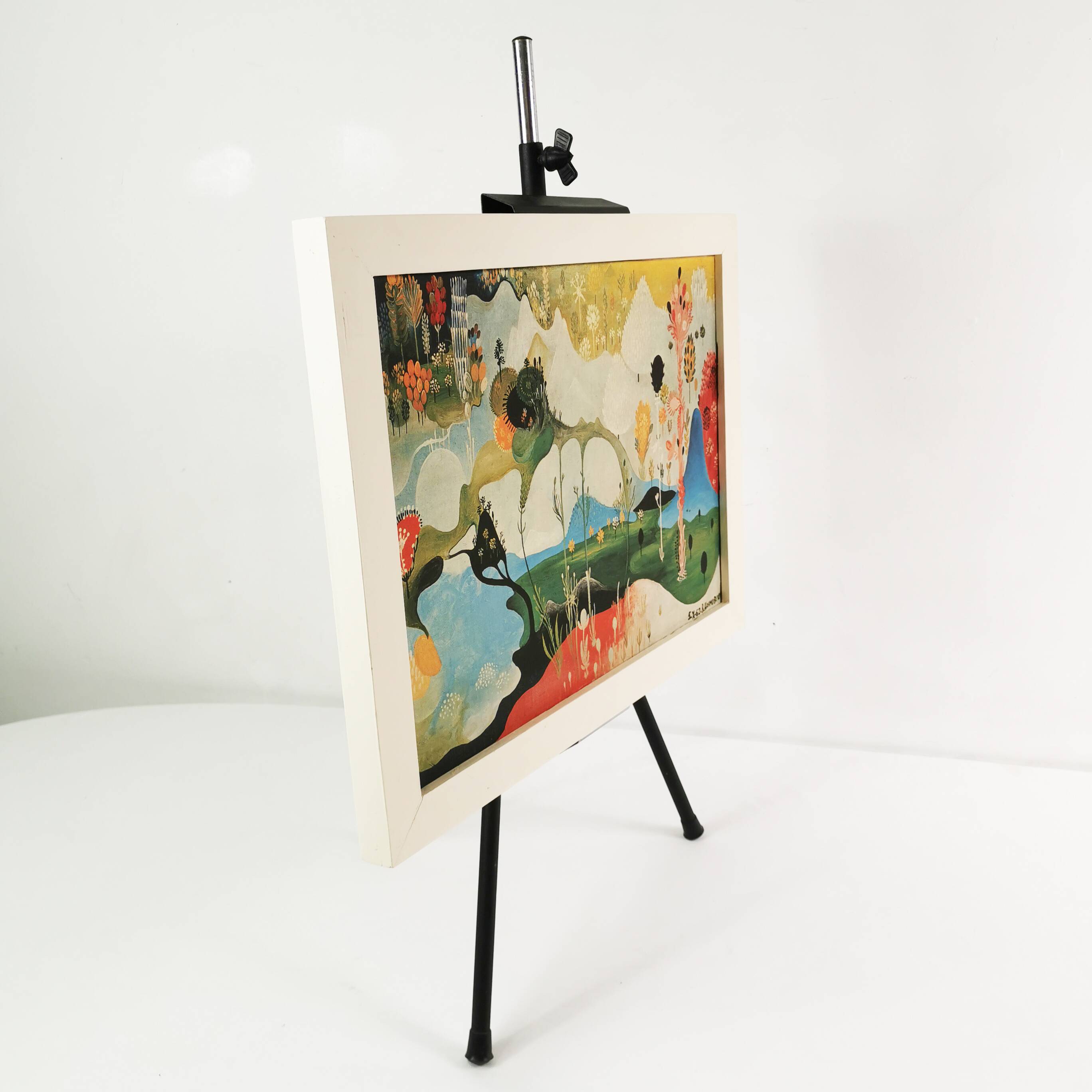 Vangel Naumovski, surrealist composition, print on canvas, 1960s-1970s