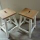 Pair of wooden workshop stools, 50s