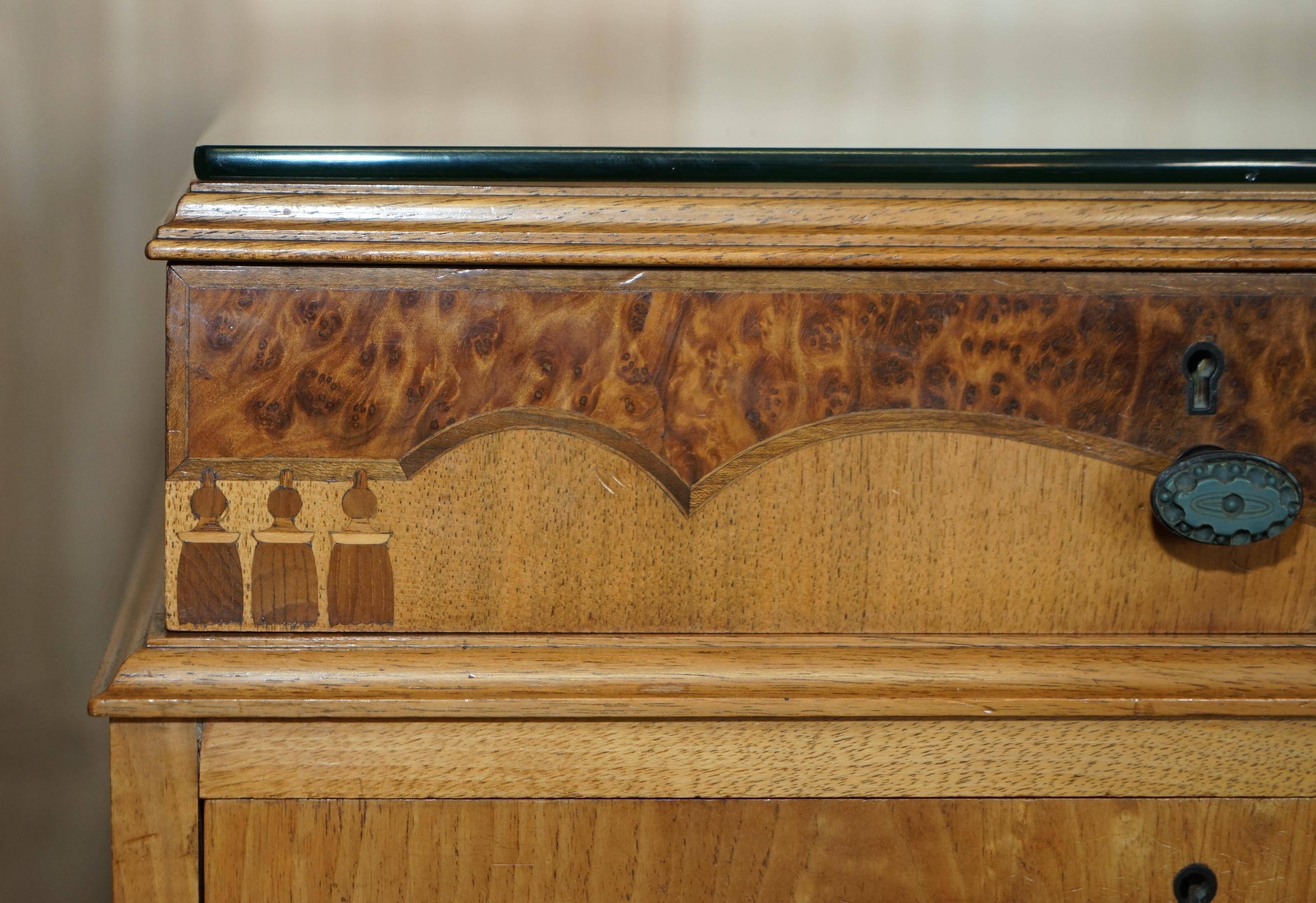 Burr Walnut Commode Waring & Gillow