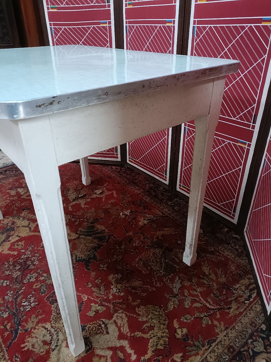 Vintage formica and wood table, 50s