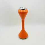 Cendrier vintage Space Age des années 1960 en plastique orange avec couvercle chromé