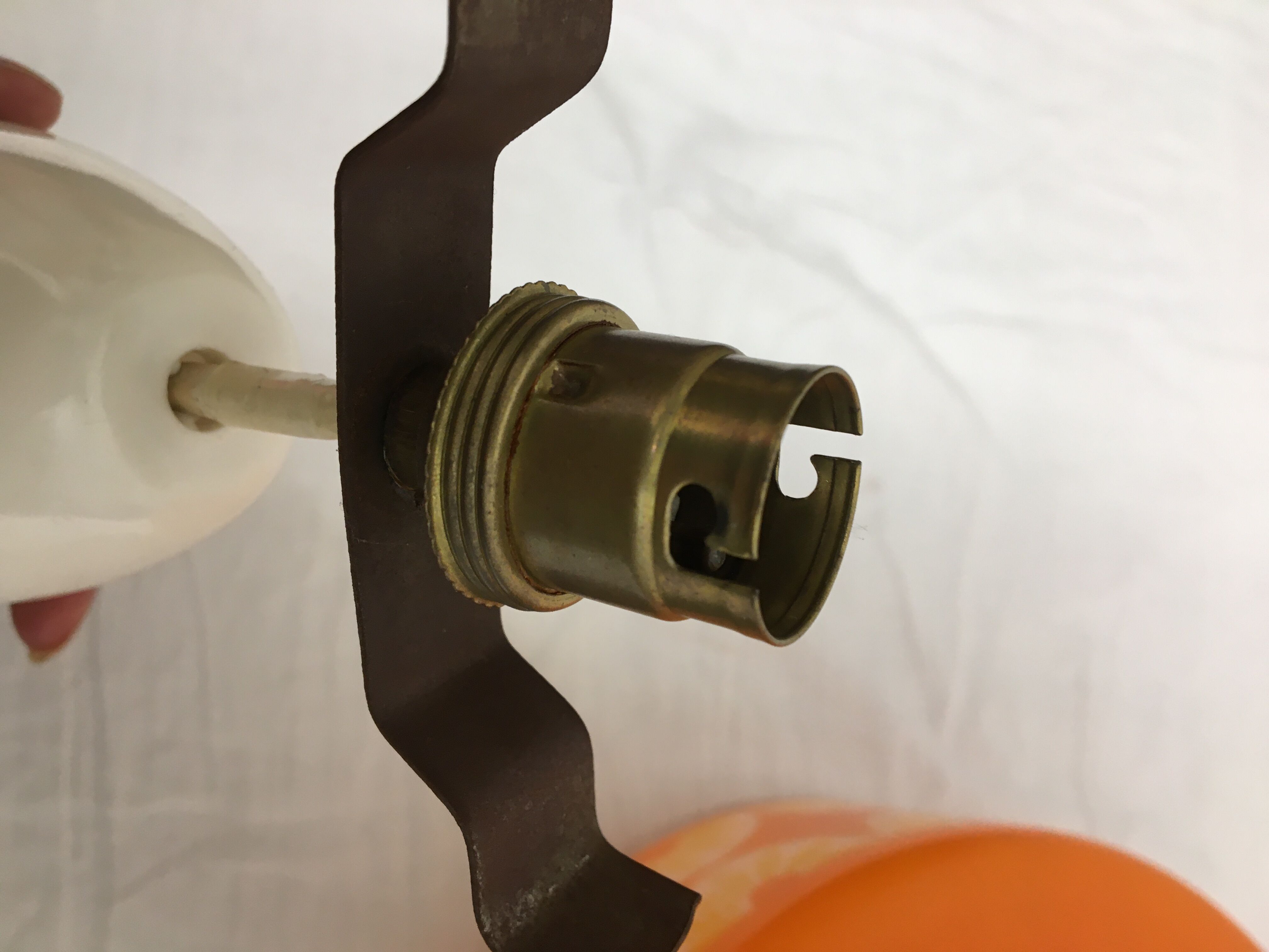 Orange opaline chandelier year 60