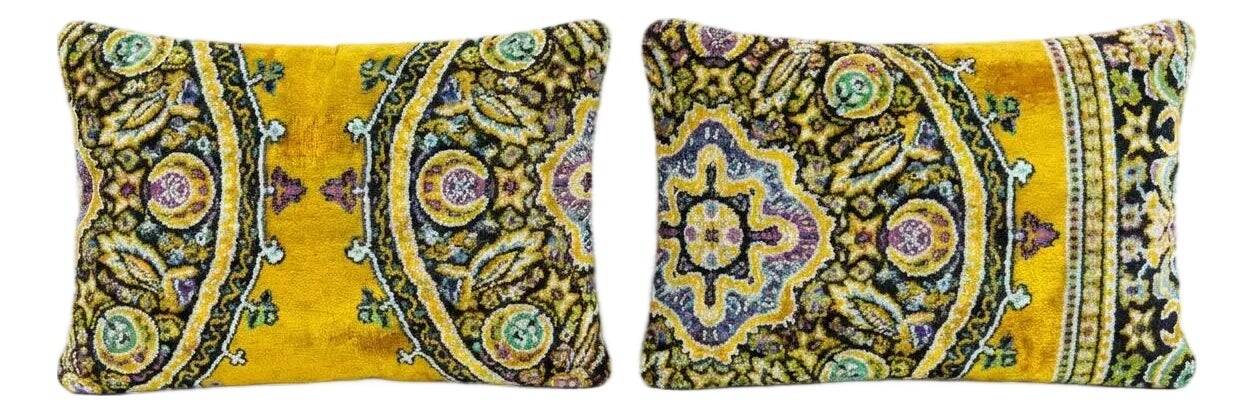 Set of 2 vintage velvet cushion covers 41x61 cm