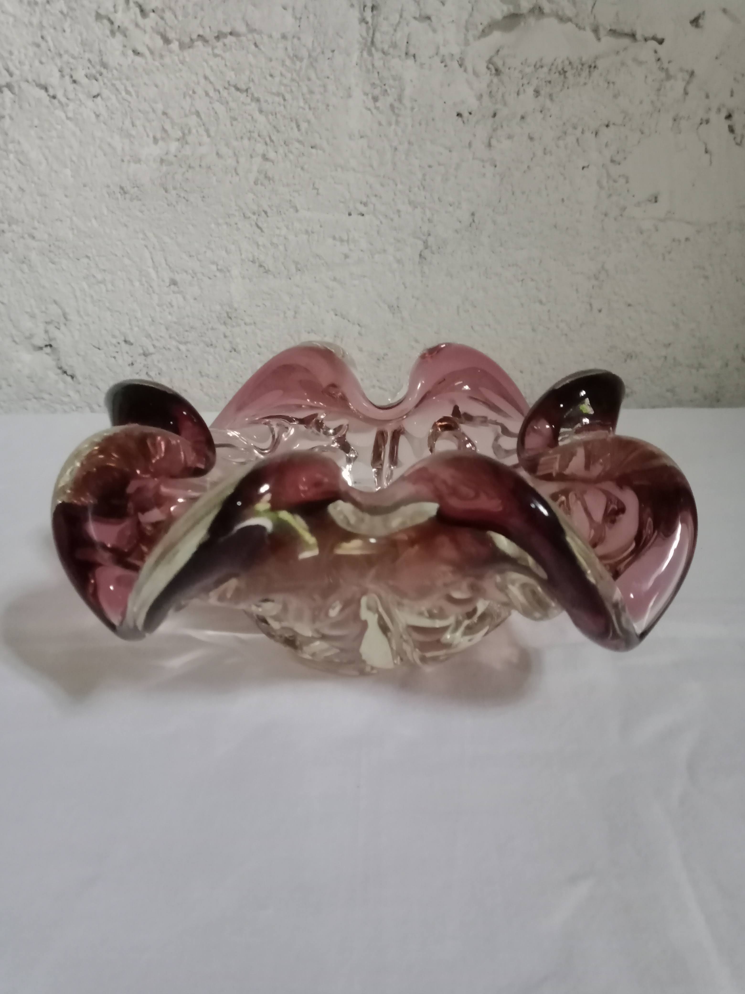 vintage purple glass ashtray