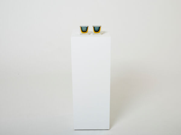 Paire de petites coupes Sommerso Flavio Poli pour Seguso vers 1960