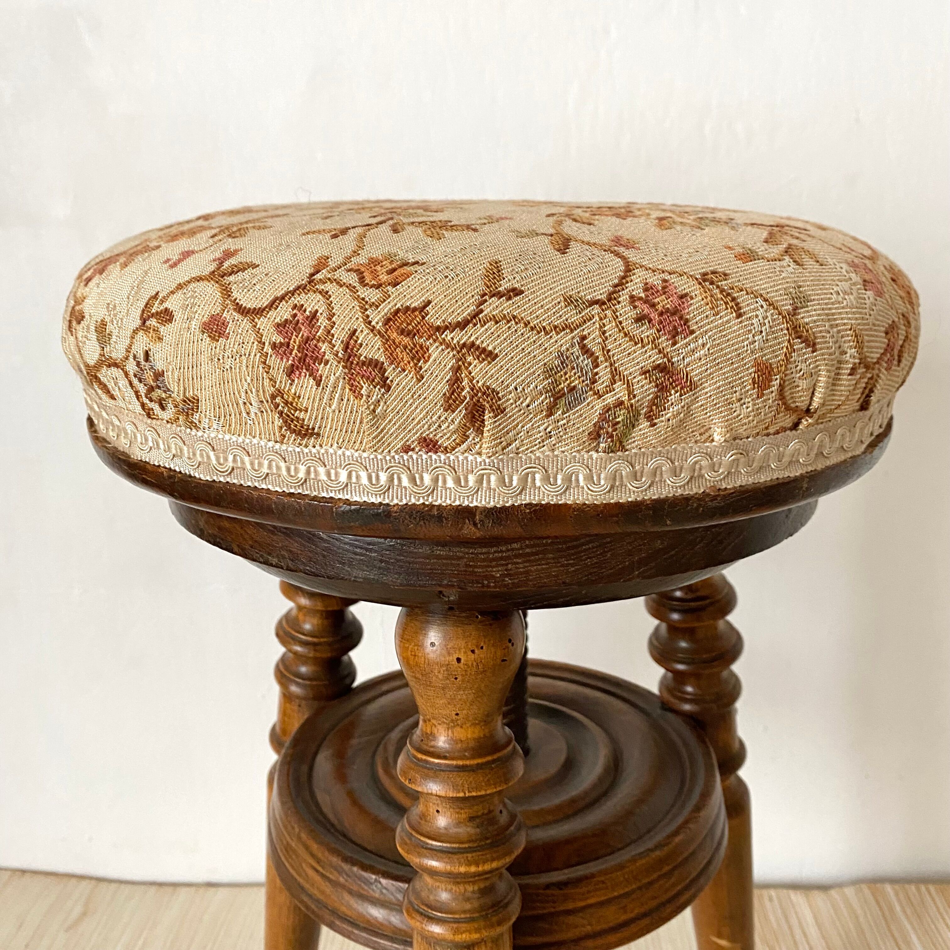 Antique screw piano stool