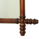 Antique Wooden Faux Bamboo Mirror Facet Cut France 58x78cm