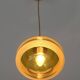 1 of 2 hand blown amber glass pendant lamp / redesign vintage hanging light