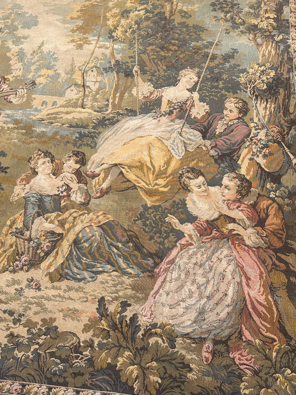 Vintage French Aubusson style jacquard tapestry