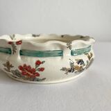 Polychrome ironstone sponge holder bowl Sarreguemines