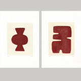 Duo of paints - Clio and Maori - dark terracotta - signed Eawy