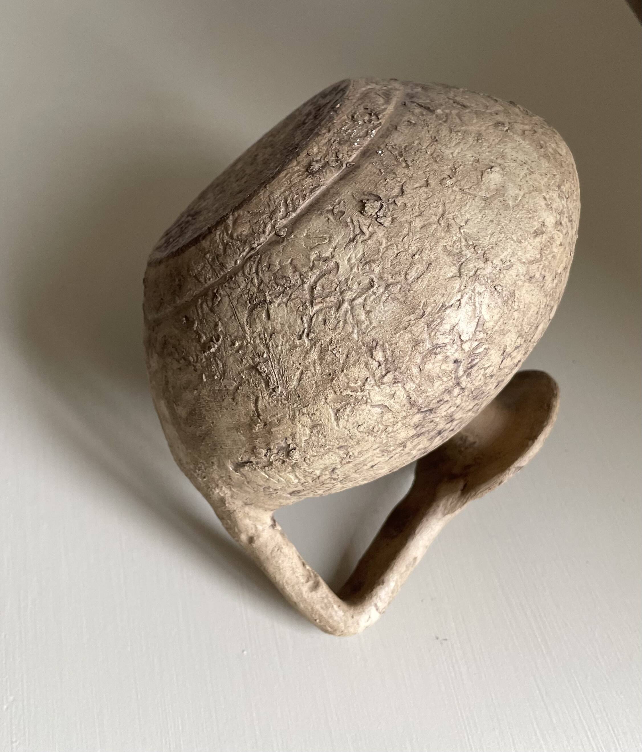 Antique Mediterranean terracotta jar H12.5cm