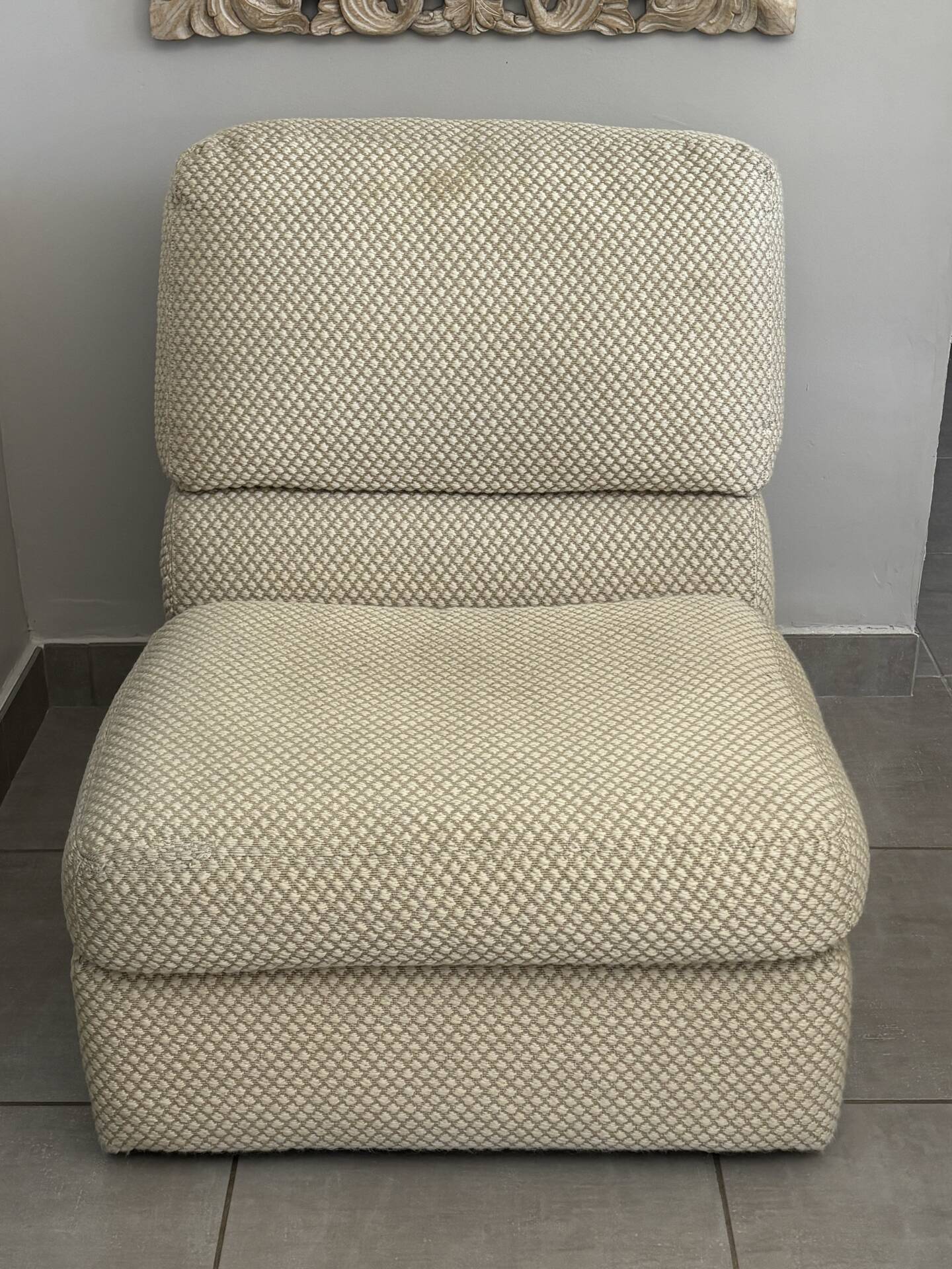 Wool fabric armchair