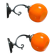 Pair of wall sconces with orange opaline globes and porcelain rose.