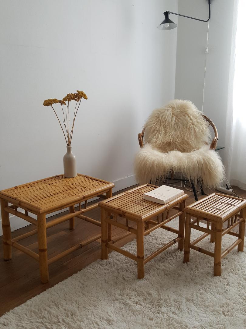 Pull out tables in banbou