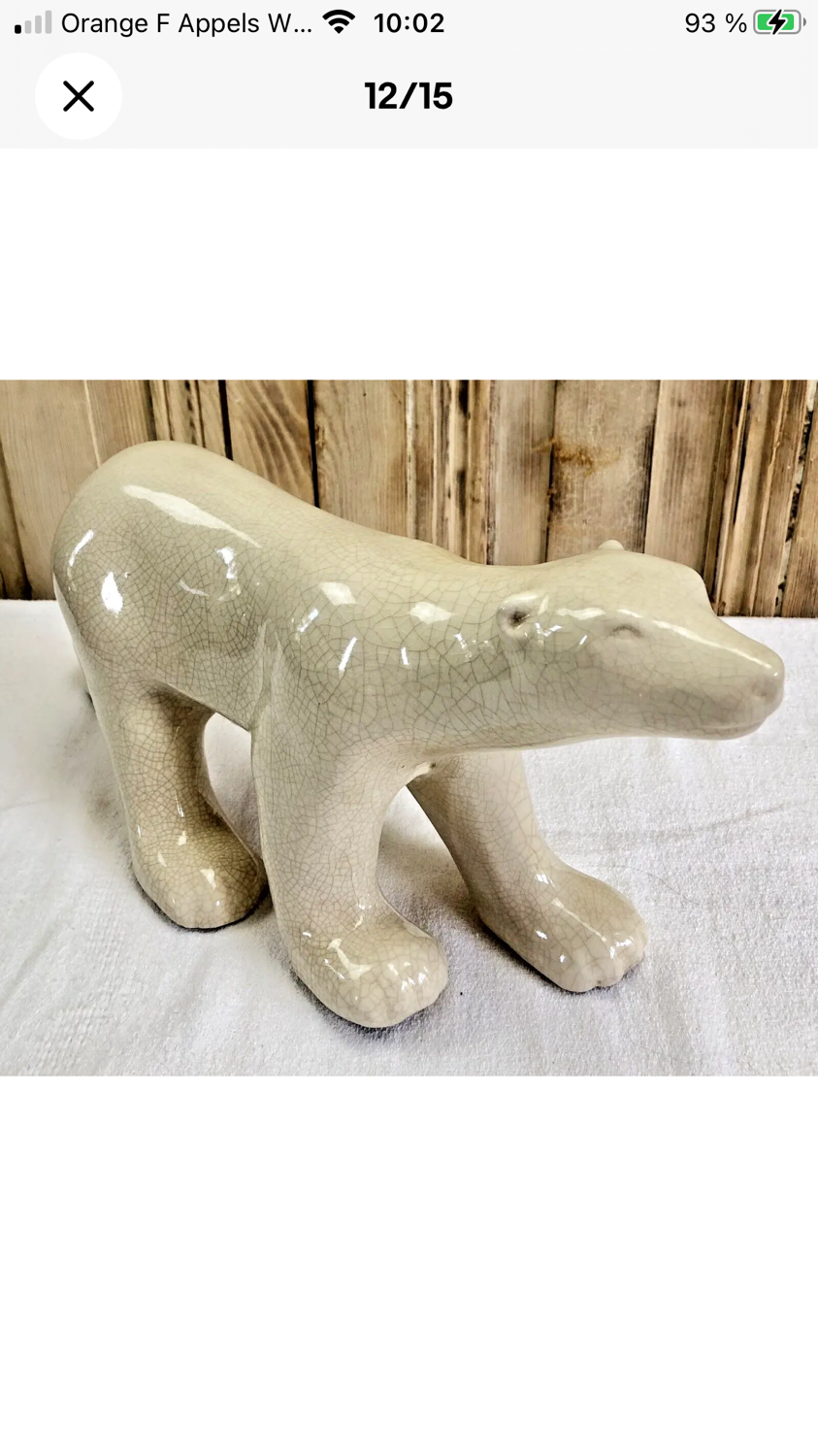 Ours craquelé Art Déco 1930 émaux de Louvière