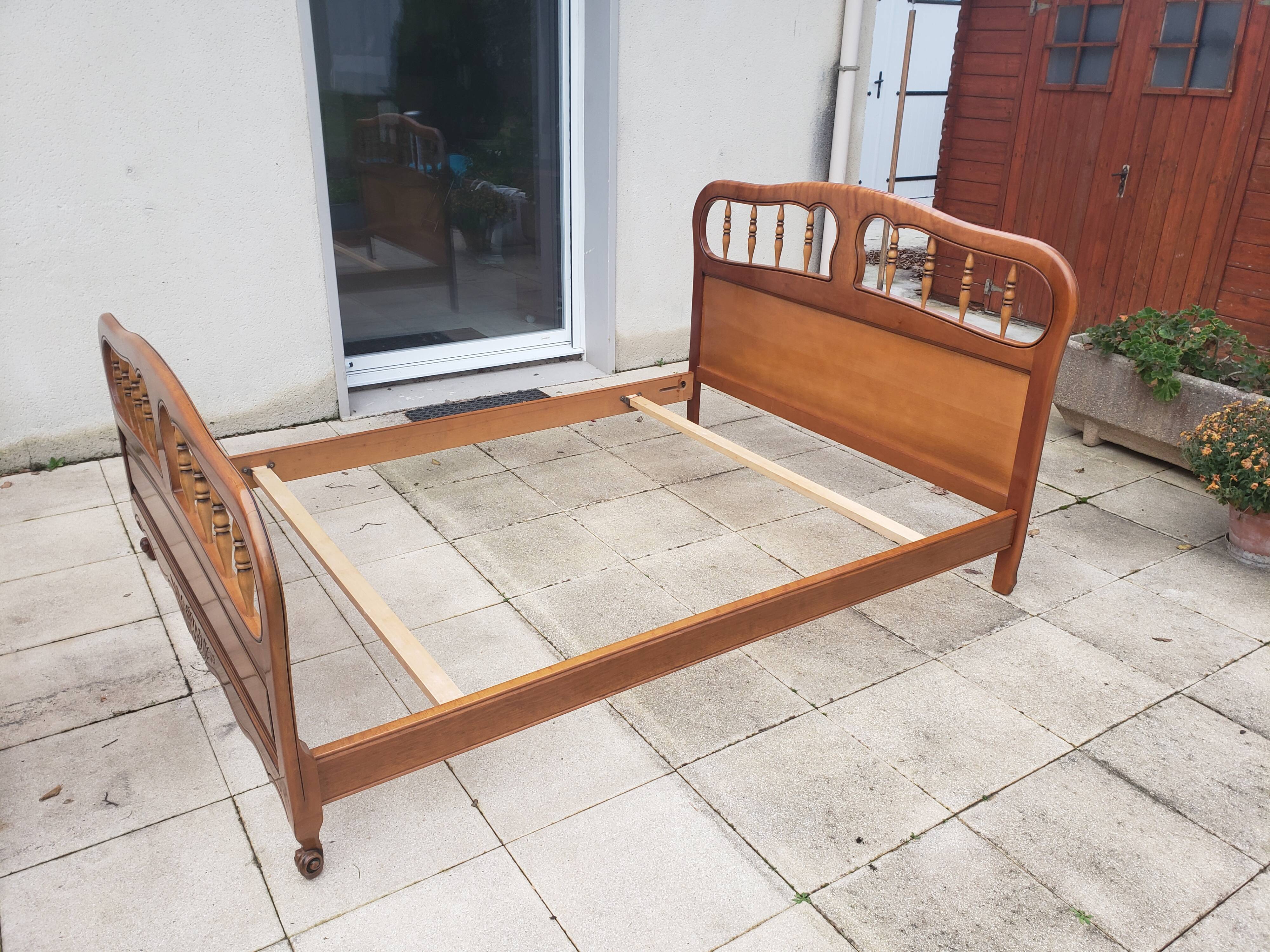 Louis XV style bed in cherry wood