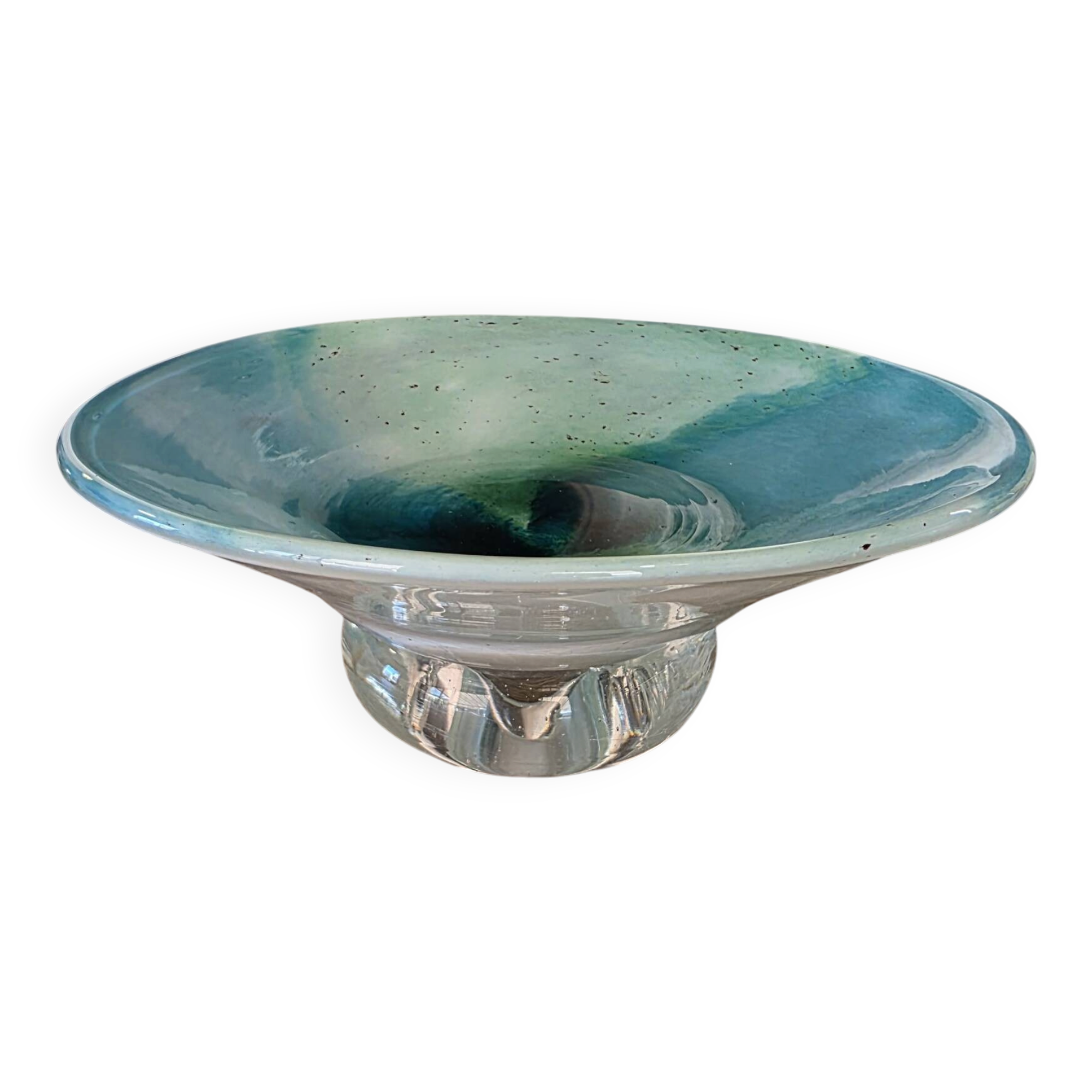 Blown glass art bowl signed by Georges Castellino