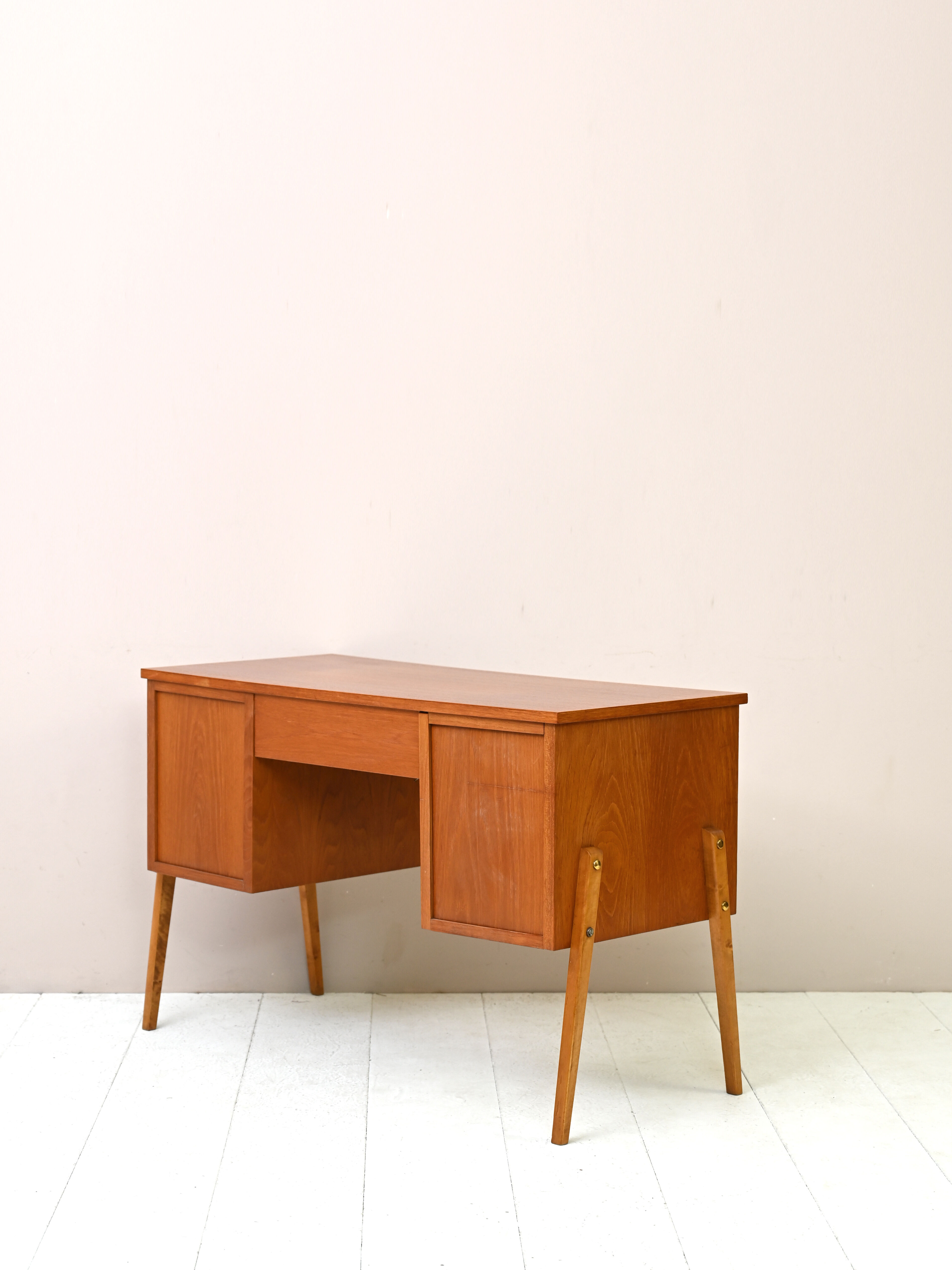 Scandinavian modern antique desk with drawers