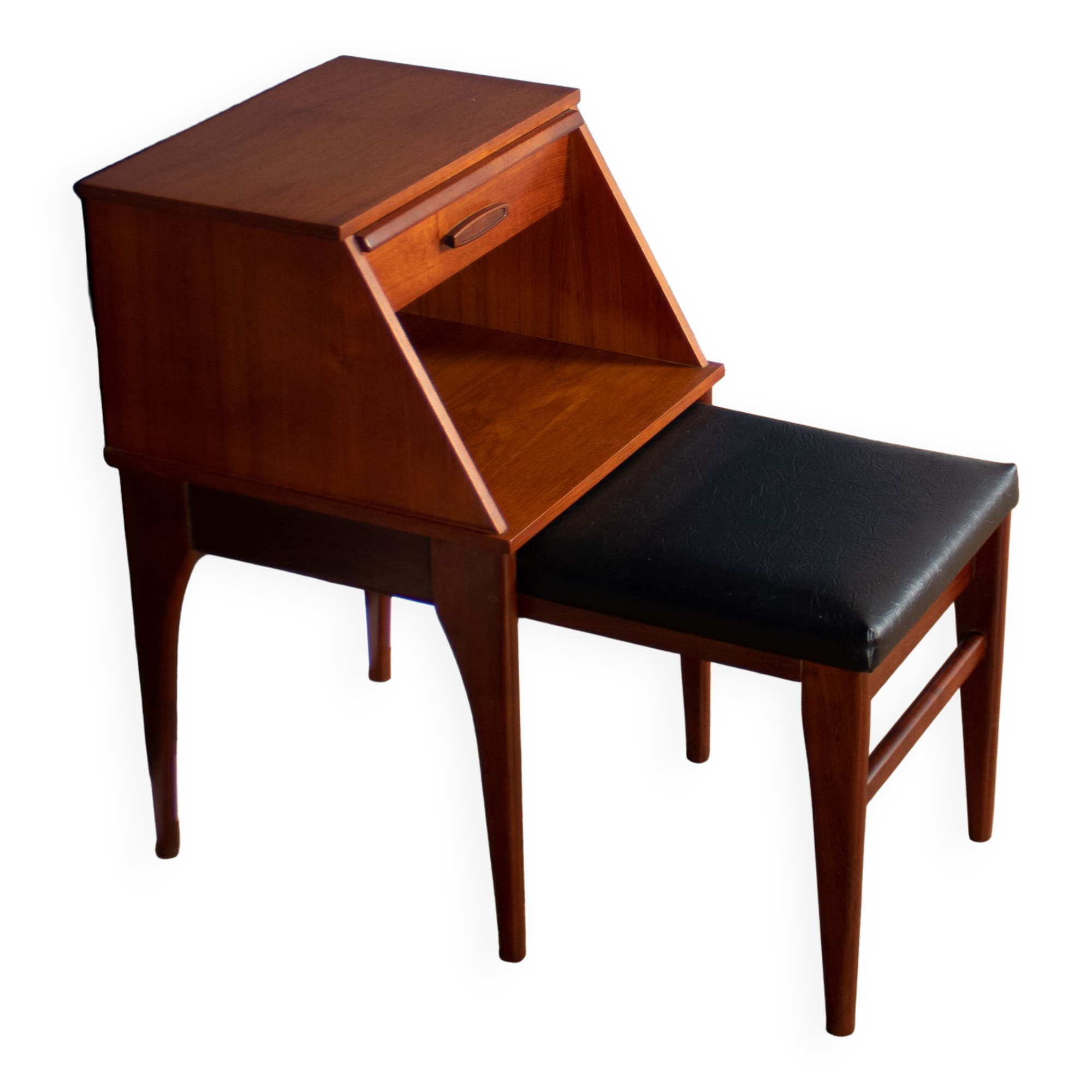 Retro Teak 1960s Mid Century Telephone Hall Seat By Chippy Heath