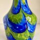 Vase en pâte de verre bleue et verte