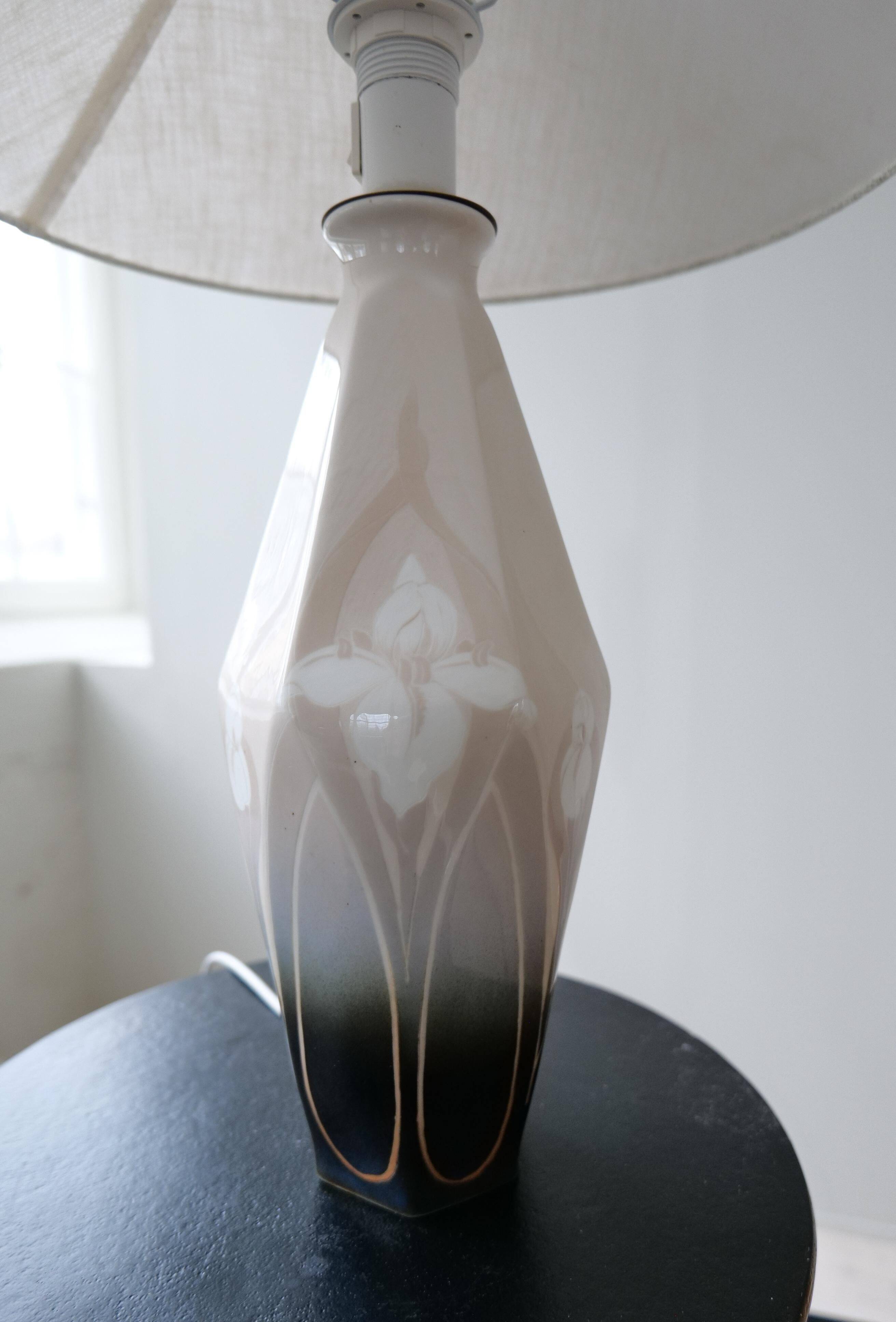 Art Nouveau ceramic table lamp Rörstrand Sweden, 1900