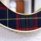 Vintage brass mirror in Scottish fabric