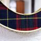 Vintage brass mirror in Scottish fabric