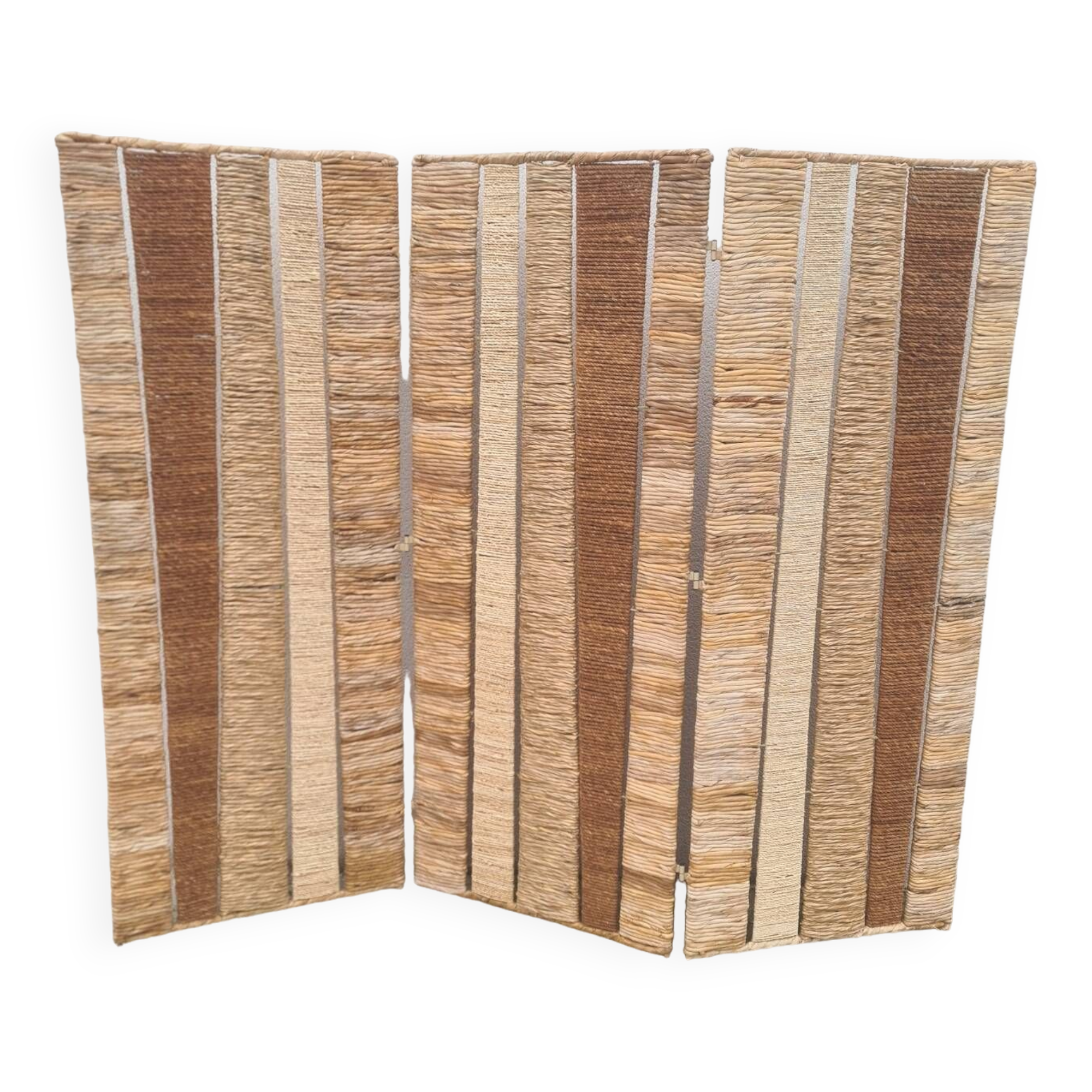 Vintage Ikea Rattan Rope Straw Screen by "Siegga Hemis"