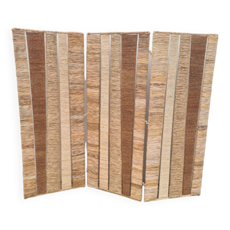 Vintage Ikea Rattan Rope Straw Screen by "Siegga Hemis"