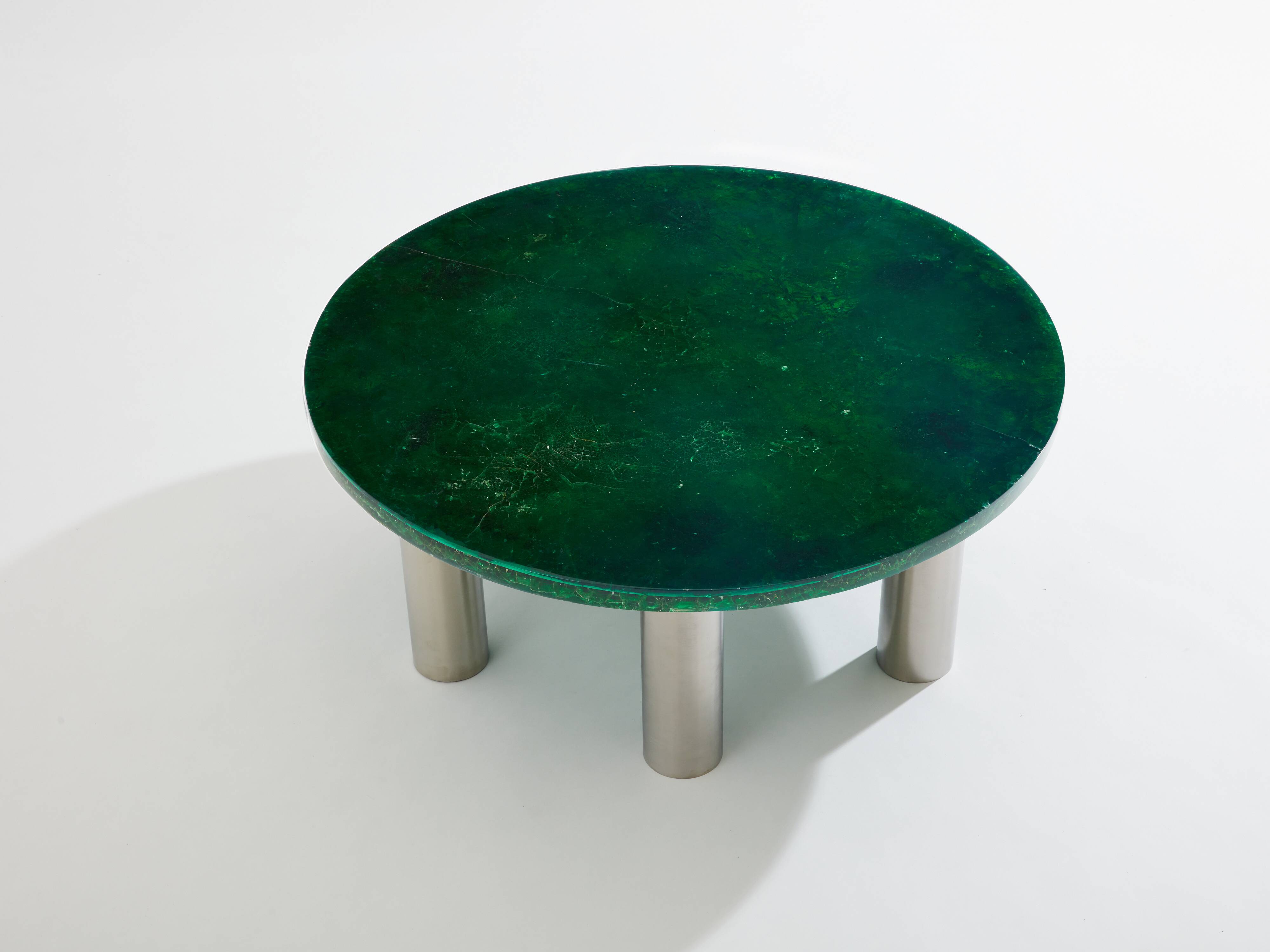 Marie-Claude De Fouquières coffee table fractal resin 1970