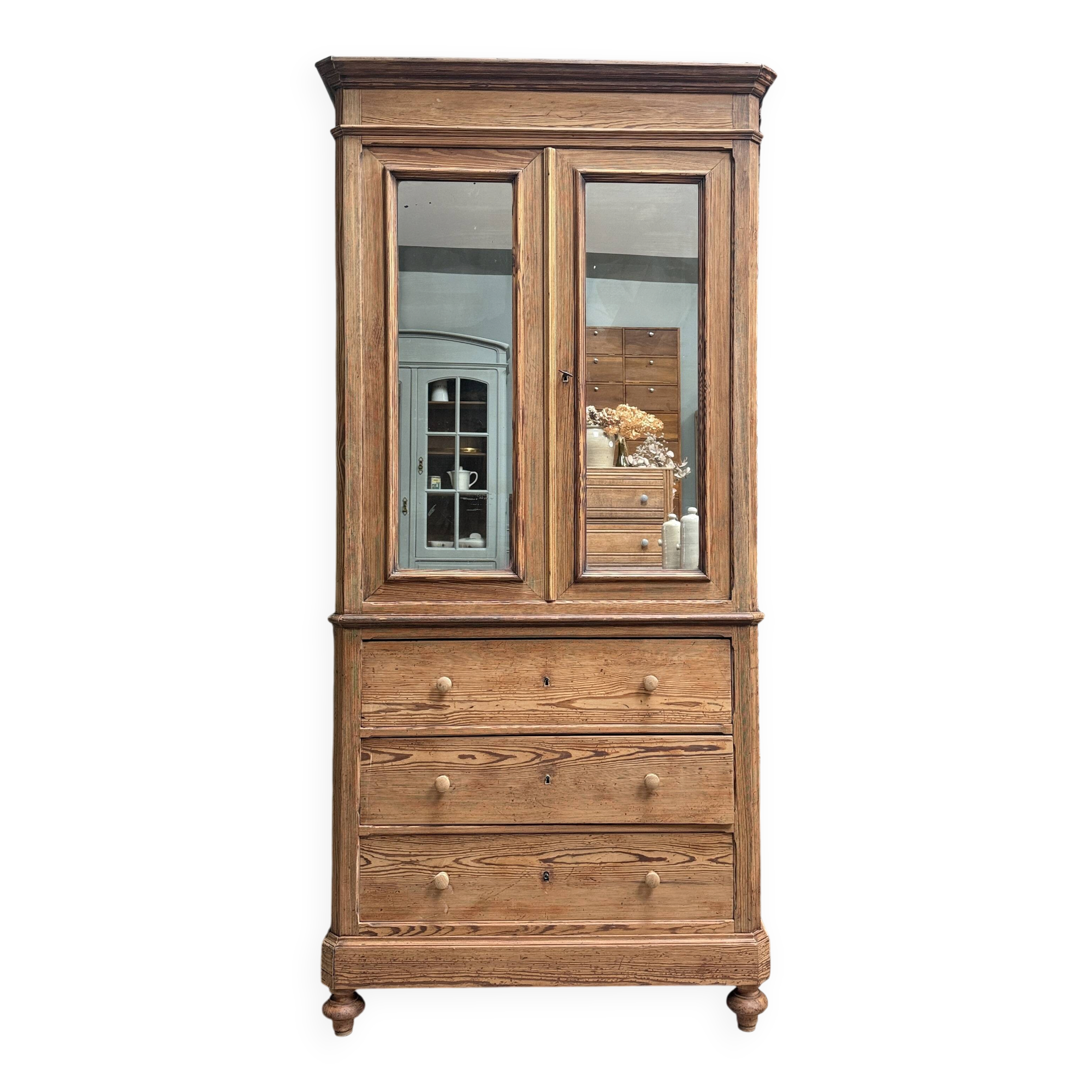 Louis Philippe wardrobe in solid pine (renovated)