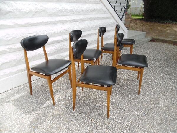 Series of six scandinavian chairs