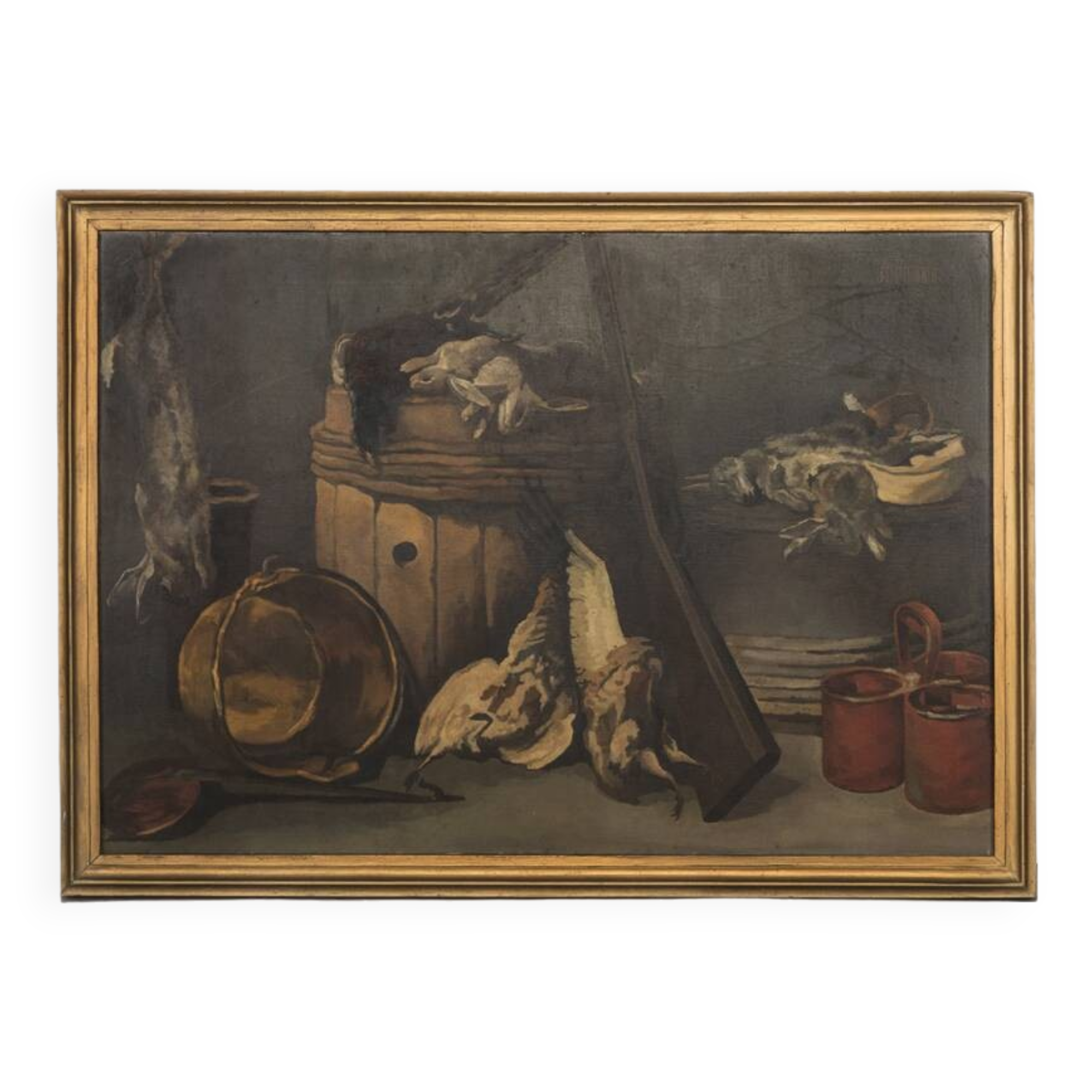 Nature morte de chasse du milieu du siècle, peinture à l'huile