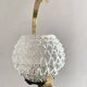 60s Arlus style pendant light, brass and glass