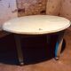 Oval bistro table from the 1930s with a lovely light blue patina