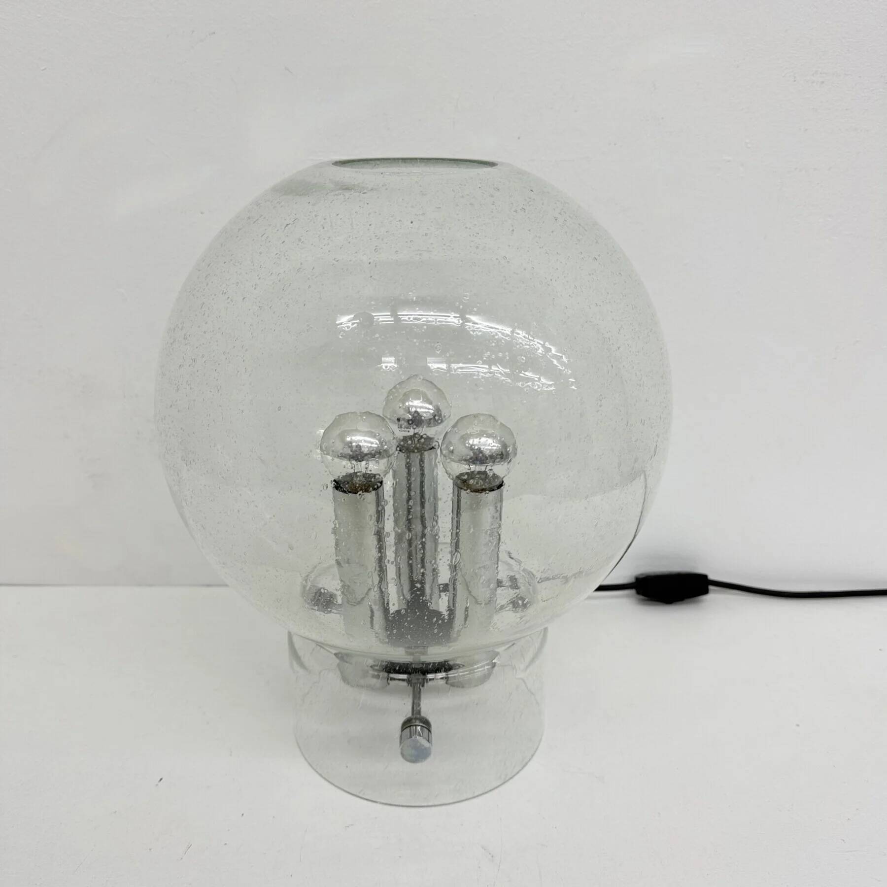 Limburg Glashütte glass table lamp, 1970s