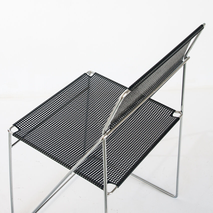 Vintage X-Line chair in enamelled and chromed metal by N.J. Haugesen for Bent Krogh