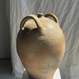 Very large beige jar with 2 handles H49