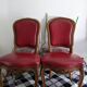 Set of Louis XV Cabriolet Chairs – Carved Wood & Bordeaux Leather