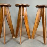 Set of 3 brutalist bar stools