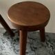 Pair of farmhouse stools in solid oak