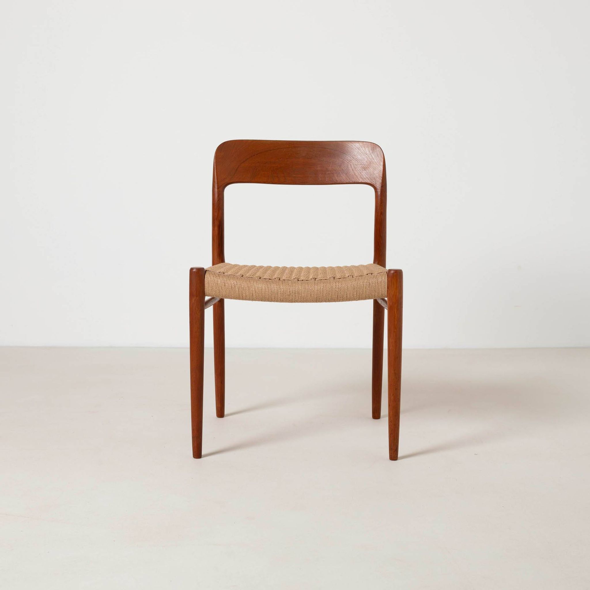 Set of 4 teak dining chairs by Niels Otto Moller, model 75, Denmark, 1960s.