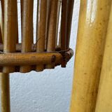 50s rattan plant stand floor lamp