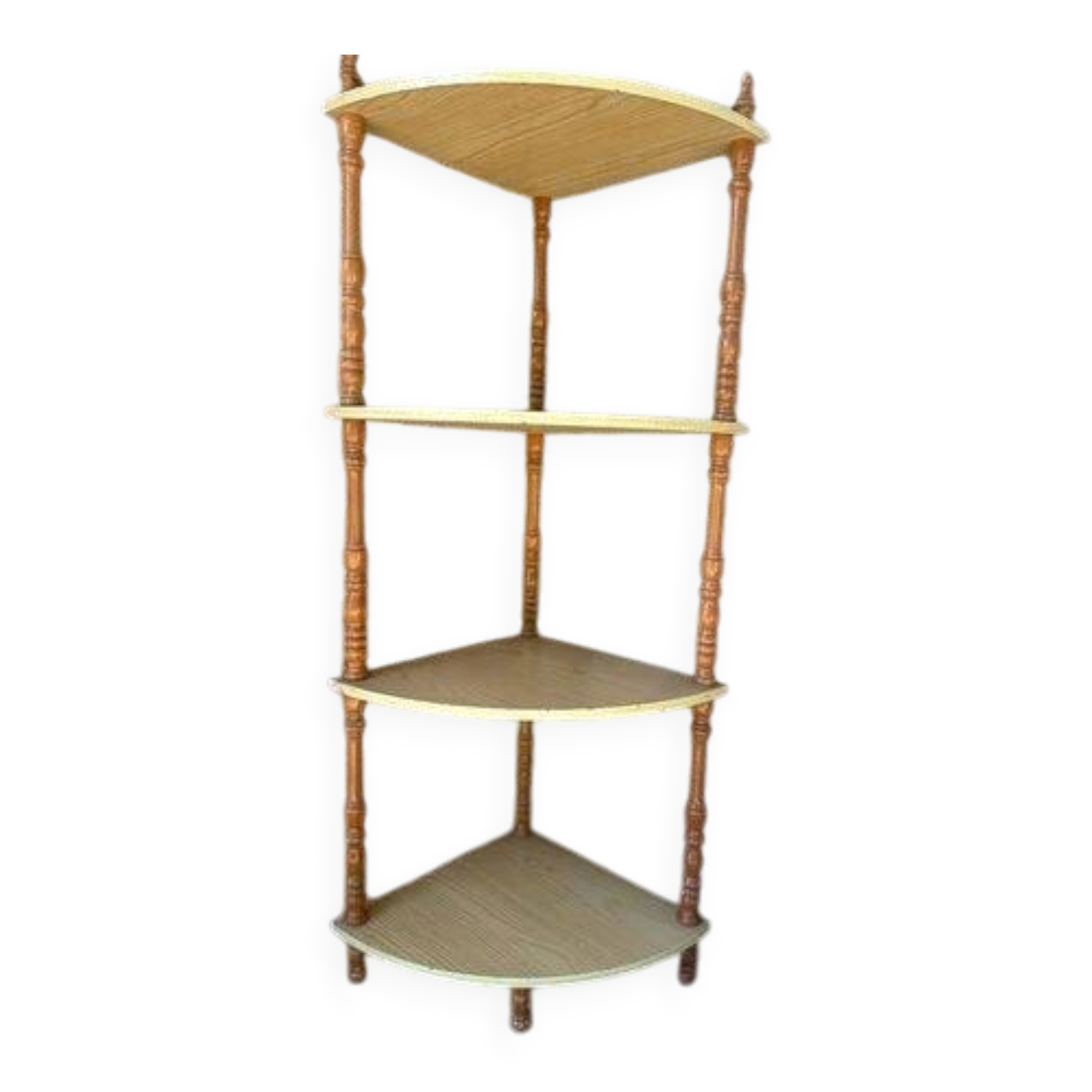 Corner shelf in wood 4 levels – vintage style – very good condition