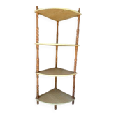 Étagère d’angle en bois 4 niveaux – style vintage – très bon état